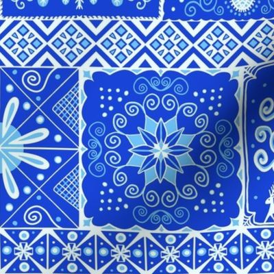 Ukrainian Folk Art // Blue // Large