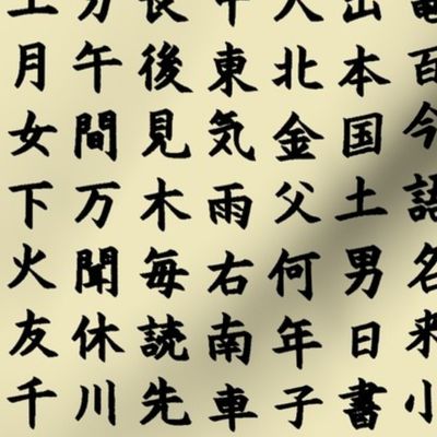 Kanji / Hànzì Characters on Parchment // Small