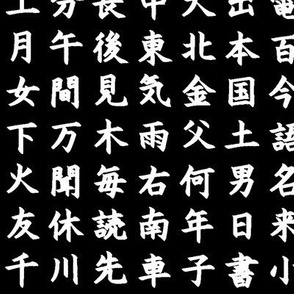 Kanji / Hànzì Characters on Black // Small