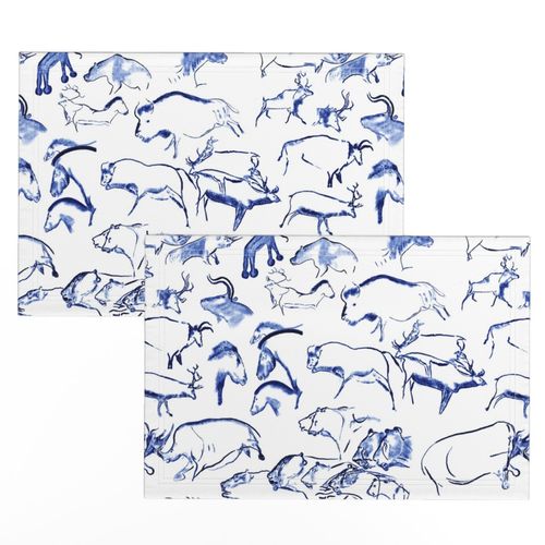 Chauvet Cave Art in Midnight Blue // Large