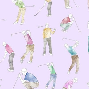 Watercolor Golfers on Magnolia // Large