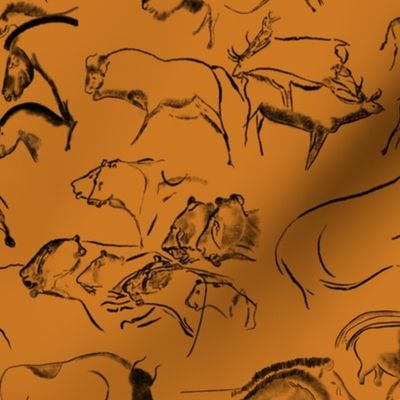 Chauvet Cave Art on Yellow Ochre // Small