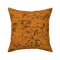 Chauvet Cave Art on Yellow Ochre // Small