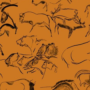 Chauvet Cave Art on Yellow Ochre // Small