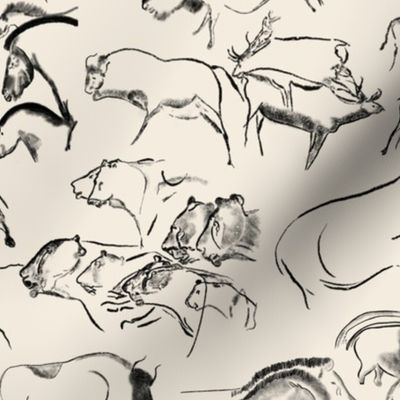 Chauvet Cave Art on Lime White // Small