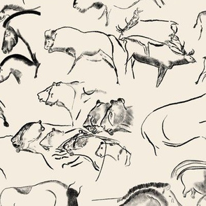 Chauvet Cave Art on Lime White // Small
