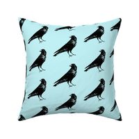 Crows on Pale Turquoise // Large