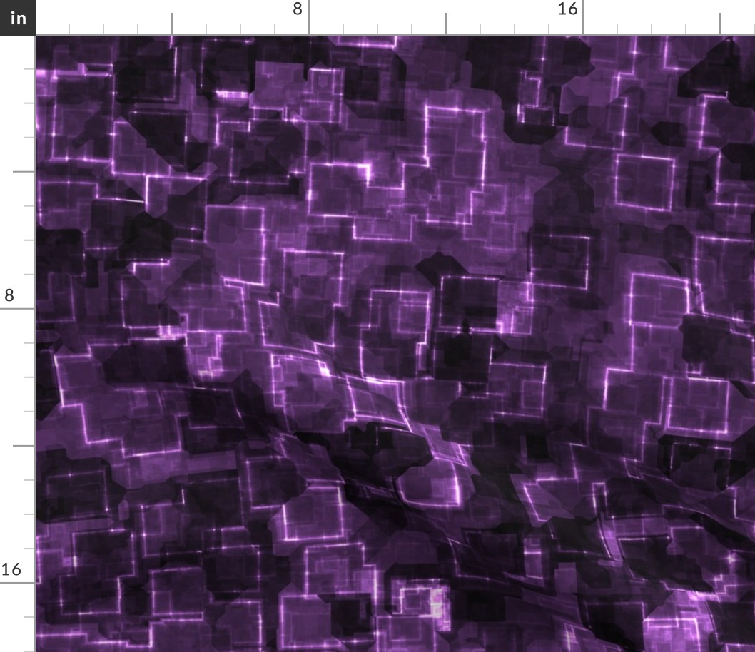 Purple Cyber Glow Neon Squares Pattern