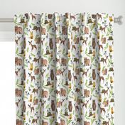 Woodland Pals - light linen background