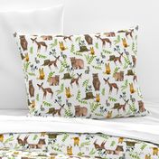 Woodland Pals - light linen background