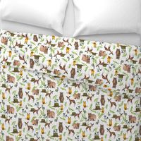 Woodland Pals - light linen background