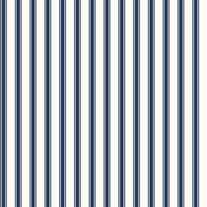 Ticking Stripe: Cream & Navy Blue