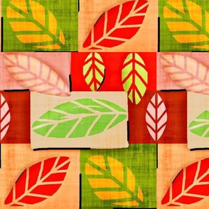 Nature Patches/ fabric & leaves