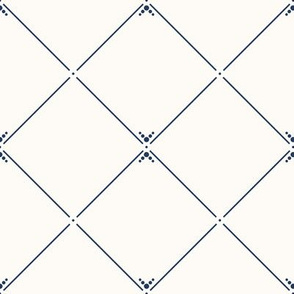 Lovely Trellis: Cream & Navy