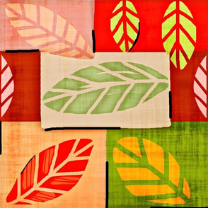 Nature Patches / fabric & Leaves Large