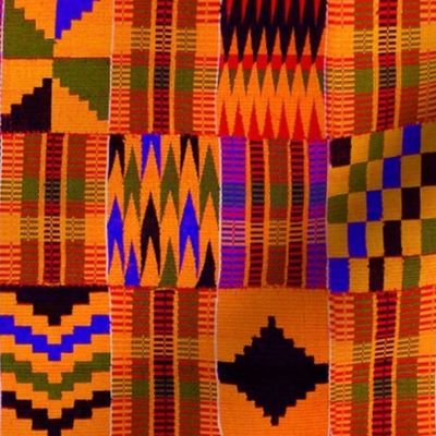 Kente Cloth // Persimmon & Red-Orange // Large