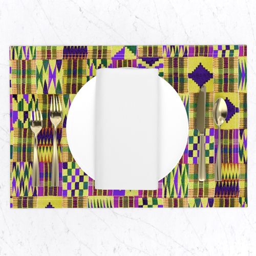 Kente Cloth // Blue-Violet & Goldenrod // Large