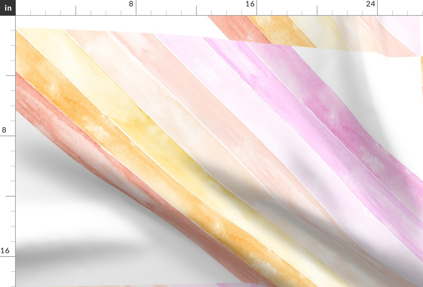 FAT QUARTER MINKY watercolor rainbow - peachy