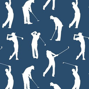 Golfers on Navy Blue // Small