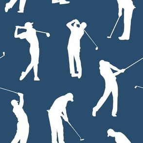 Golfers on Navy Blue // Large