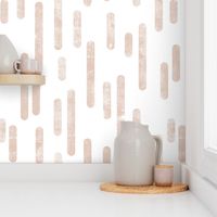 Pale Terracotta on White | Large Scale Inky Rounded Lines Pattern