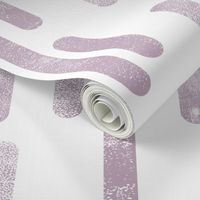 Mauve on White | Large Scale Inky Rounded Lines Pattern