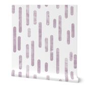 Mauve on White | Large Scale Inky Rounded Lines Pattern