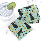 Black Lab emoji labrador retriever dog breed fabric mint