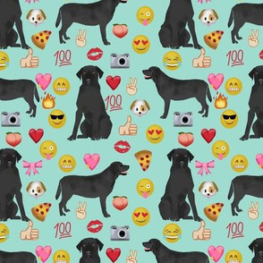 Black Lab emoji labrador retriever dog breed fabric mint