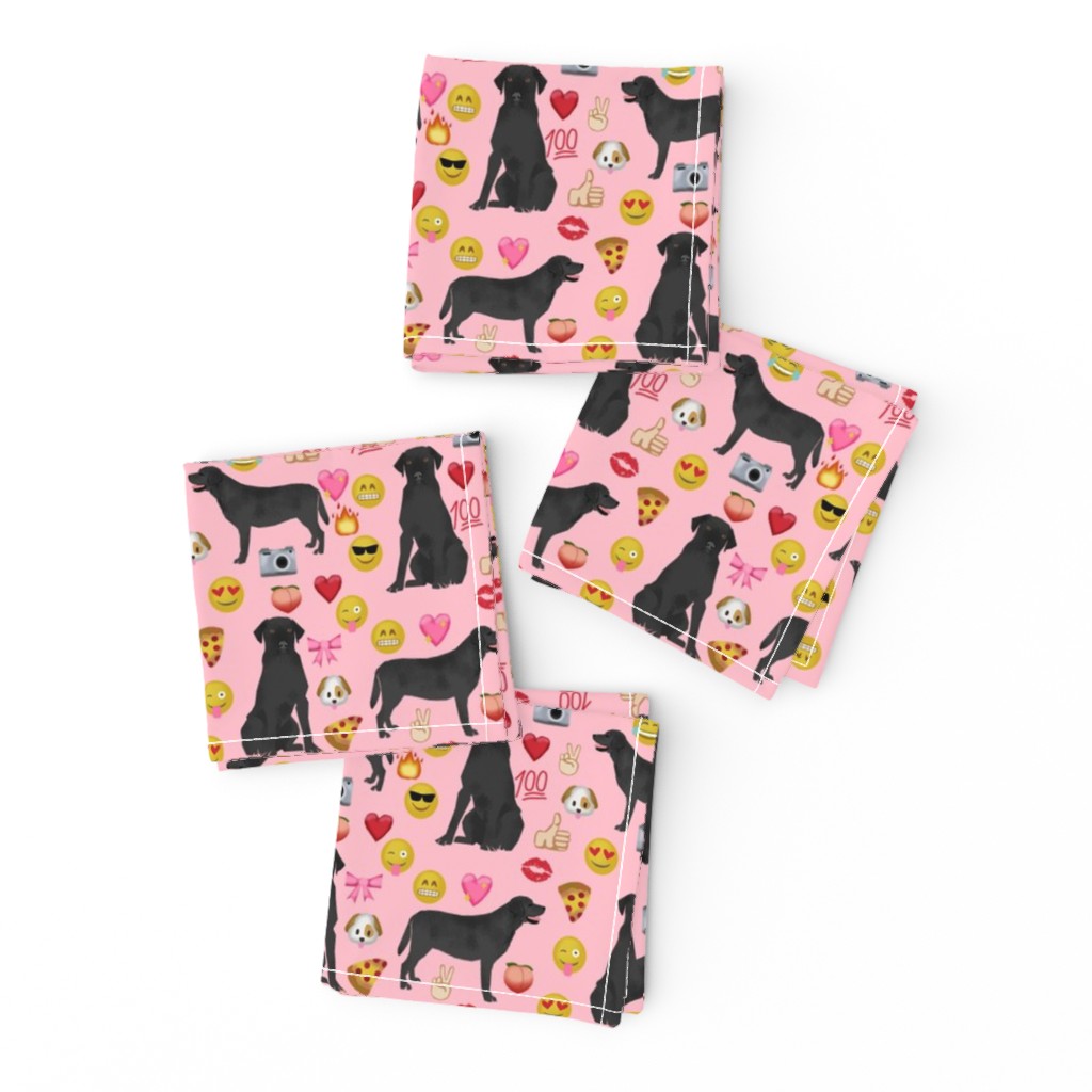 Black Lab emoji labrador retriever dog breed fabric pink