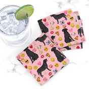 Black Lab emoji labrador retriever dog breed fabric pink