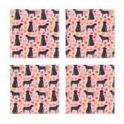 Black Lab emoji labrador retriever dog breed fabric pink