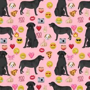 Black Lab emoji labrador retriever dog breed fabric pink