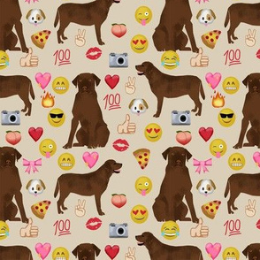 Chocolate Lab emoji labrador retriever dog breed fabric tan
