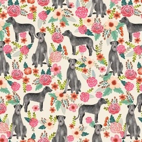 irish wolfhound floral dog breed fabric tan