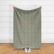 irish wolfhound floral dog breed fabric mint