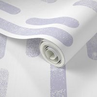 Dusty Purple on White | Large Scale Inky Rounded Lines Pattern