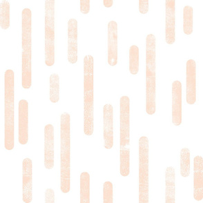 Pale Peach on White | Large Scale Inky Rounded Lines Pattern