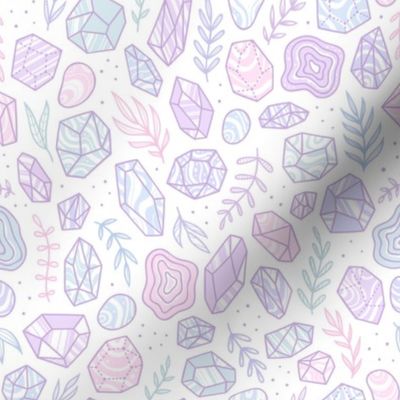 Pastel crystals and plants
