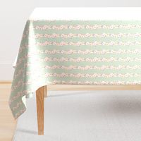 Pastel Floral Stripe on Green