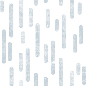 Dusty Blue on White | Large Scale Inky Rounded Lines Pattern