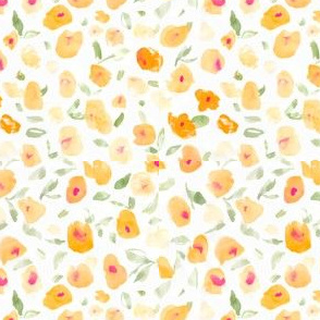 Abstract Watercolor Orange Floral