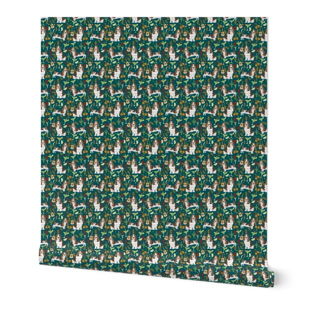 basset hound fiesta dog breed fabric 