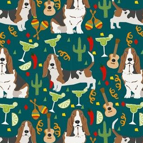 basset hound fiesta dog breed fabric 