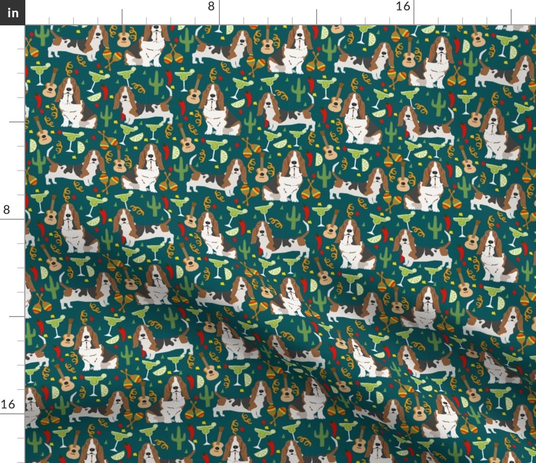 basset hound fiesta dog breed fabric 