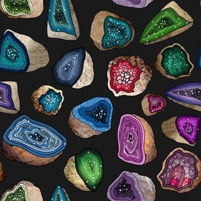 Geodes in Jewel Tones (dark background)