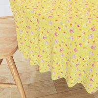 Sadie Bright Yellow Watercolor Floral