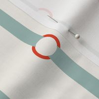 Halter Stripe - Aqua, Red, H White