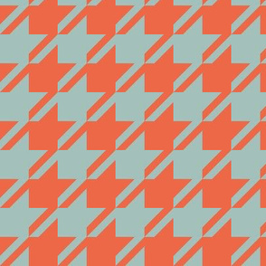 Houndstooth - Mint, Red