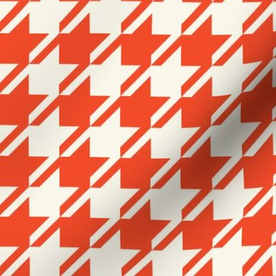 Houndstooth - Red, H White